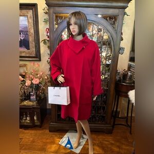 Gorgeous Christian Dior x Loro Piana Red Wool Coat
